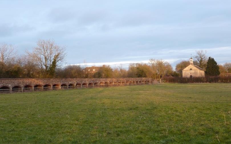 View 5 - East towards St Giles and the raised Causeway from the meadow on the east side of the River Avon from LBUR7